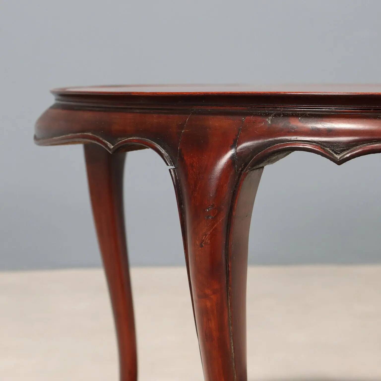 Antique mahogany and opaline glass coffee table, Italy, 20th century.