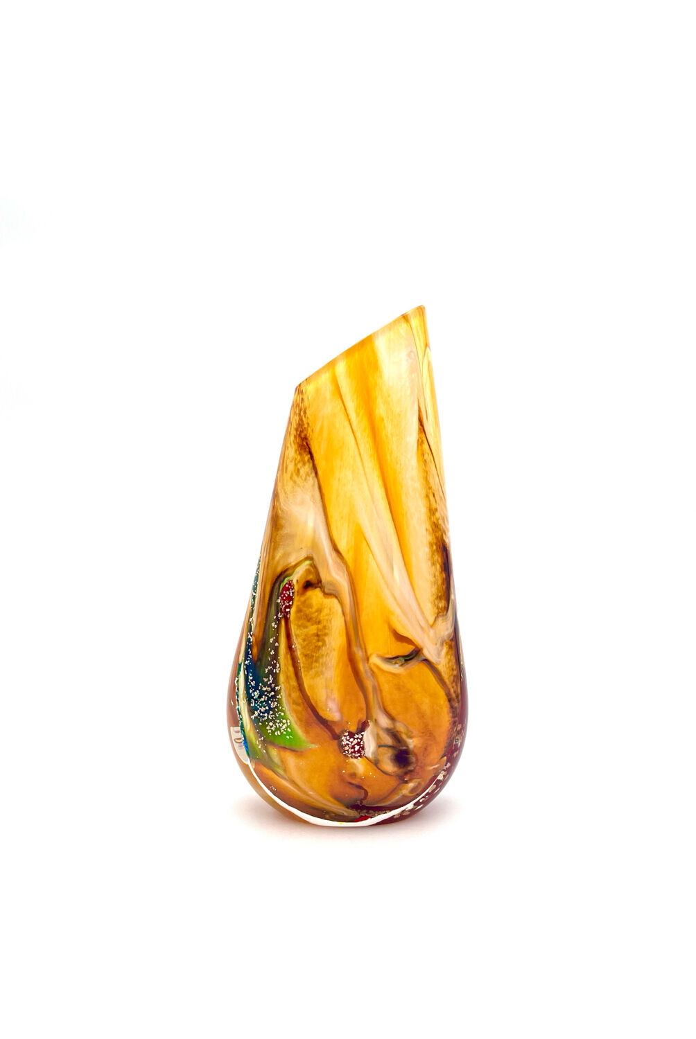 Murano Sommerso Vase OBALL Signed & Labeled 24k Gold H30cm 2.5kg New