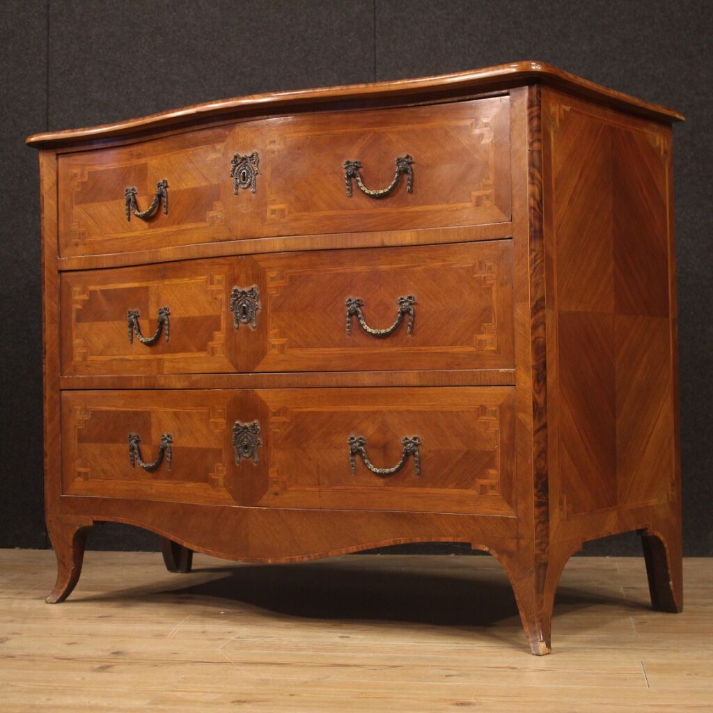 Italian inlaid commode in Louis XV style from 20th century