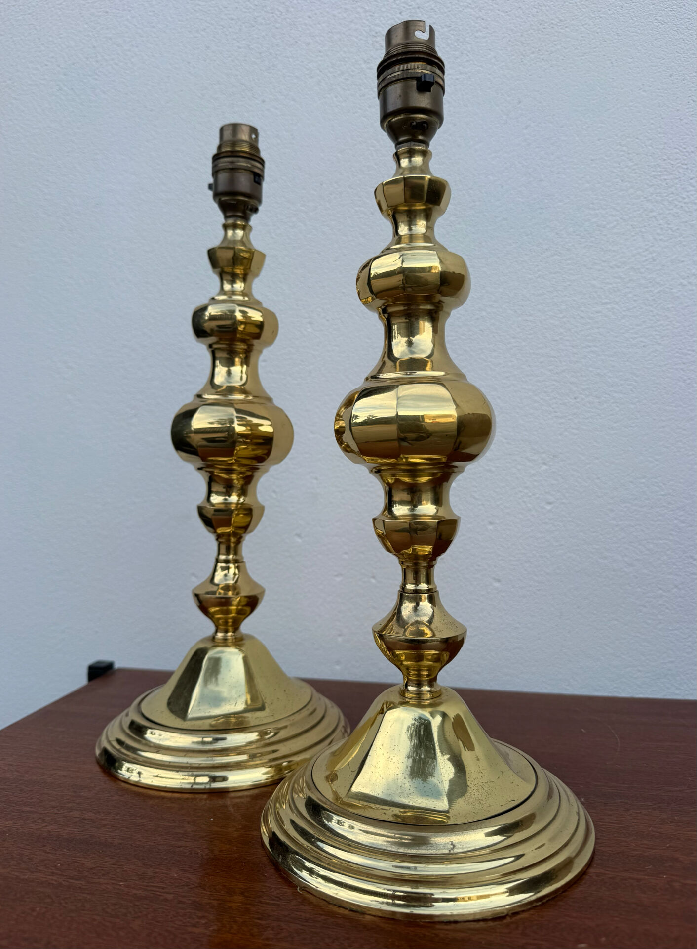 Neo-classical lamp bases in solid brass