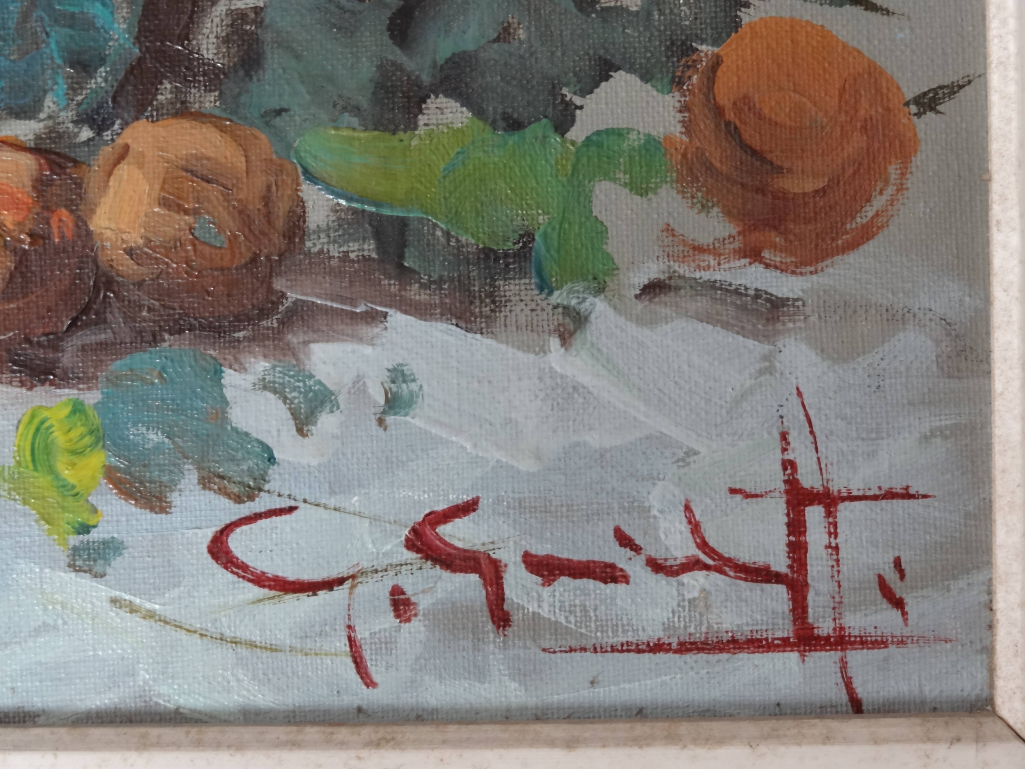 Neapolitan market scene, Oil on canvas 81 x 61 by Giovanni GUIDOTTI