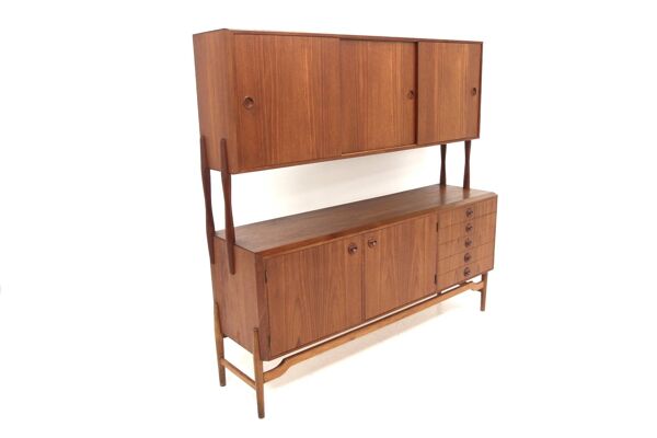 Enfilade scandinave en teck, A. Ahlström Osakeyhtiö, Warkaus, Finlande, 1950