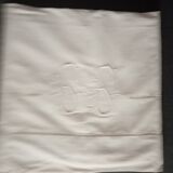 Old linen sheet embroidered monogram SS 320 X 230 cm