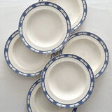 6 antique deep plates English ironstone Mintons Greenore