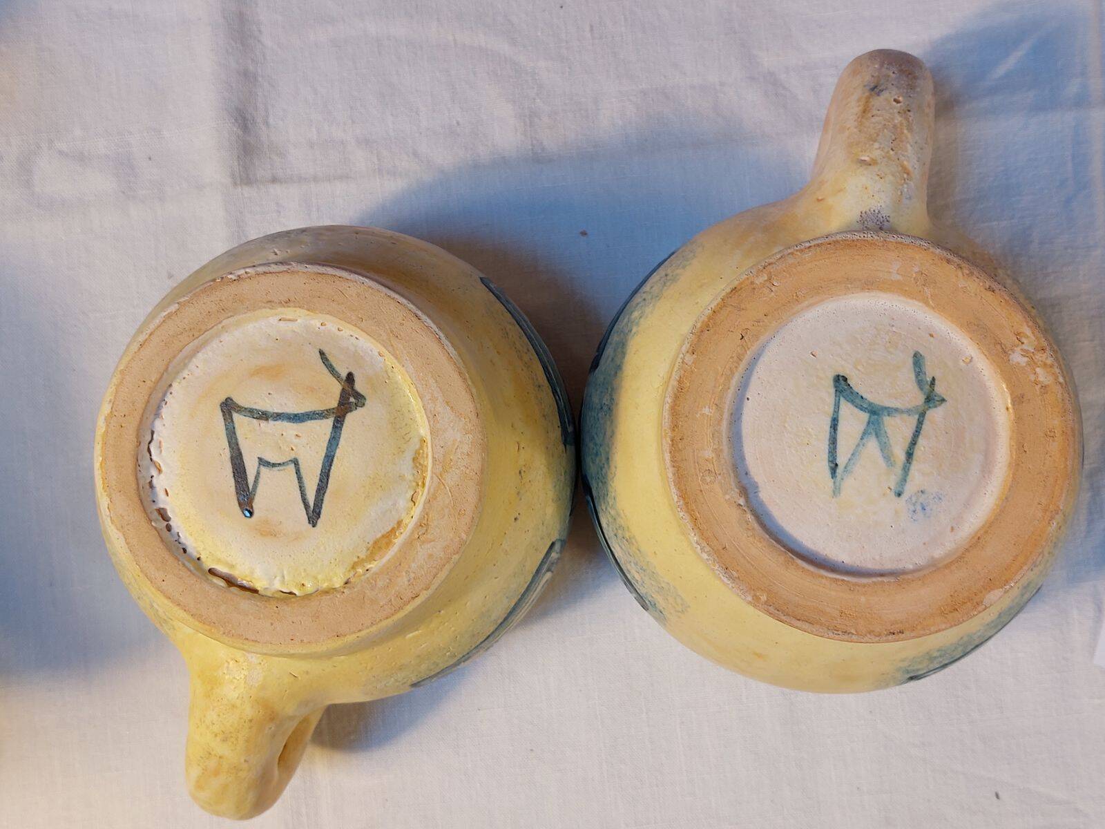 Vintage sangria service in handmade ceramic – 1970s – signed