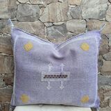 Handmade Moroccan silk cushion cover, cactus pattern