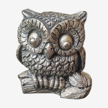 Statuette owl paper press, Peltro Italy