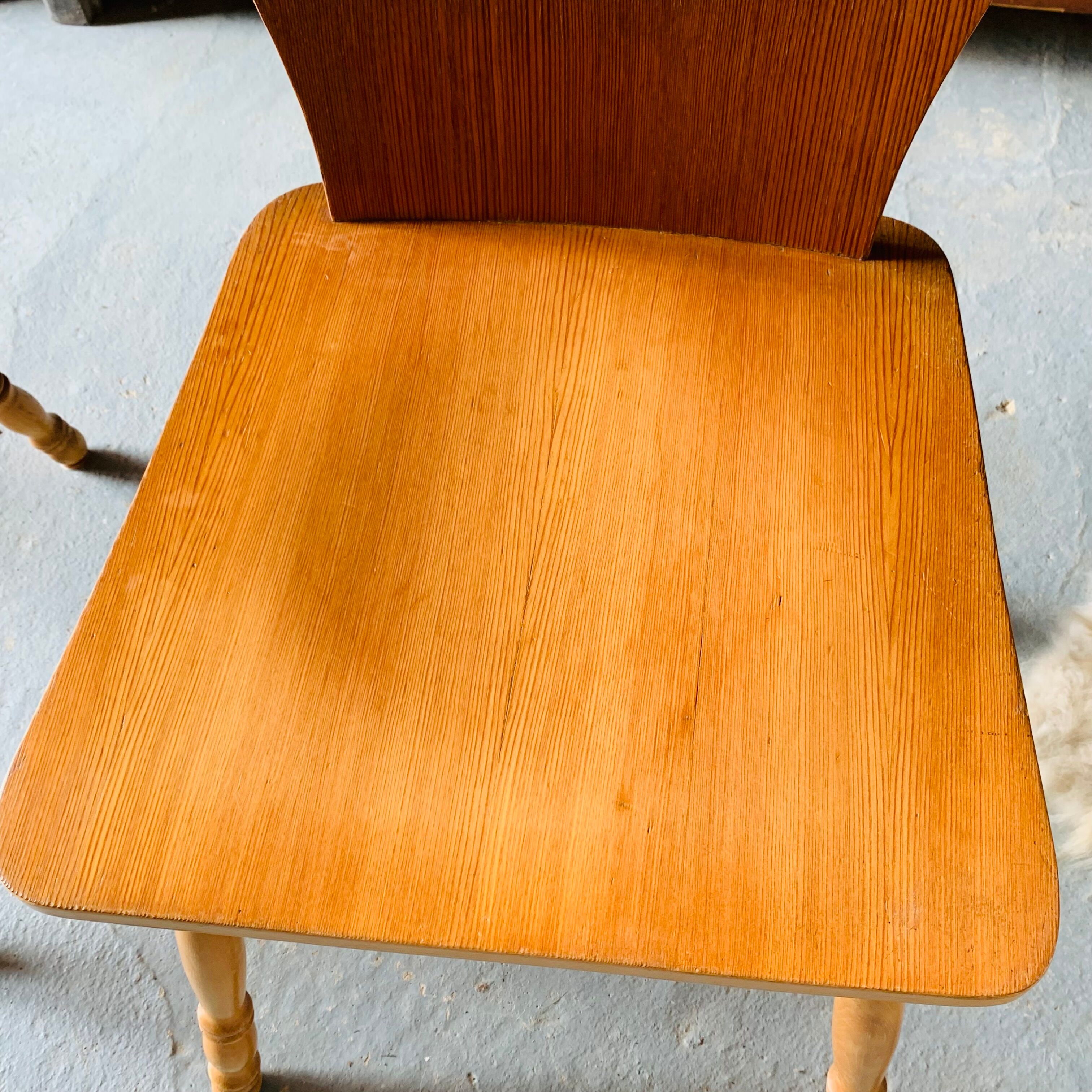 Paire de chaise bois blond  - 1960's
