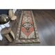 Orange Handmade Wool Turkish Vintage Oushak Runner Rug 94x324