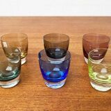 Coloured Space Age shot glasses by Gral, mid-century German, 1960s, set of 5.