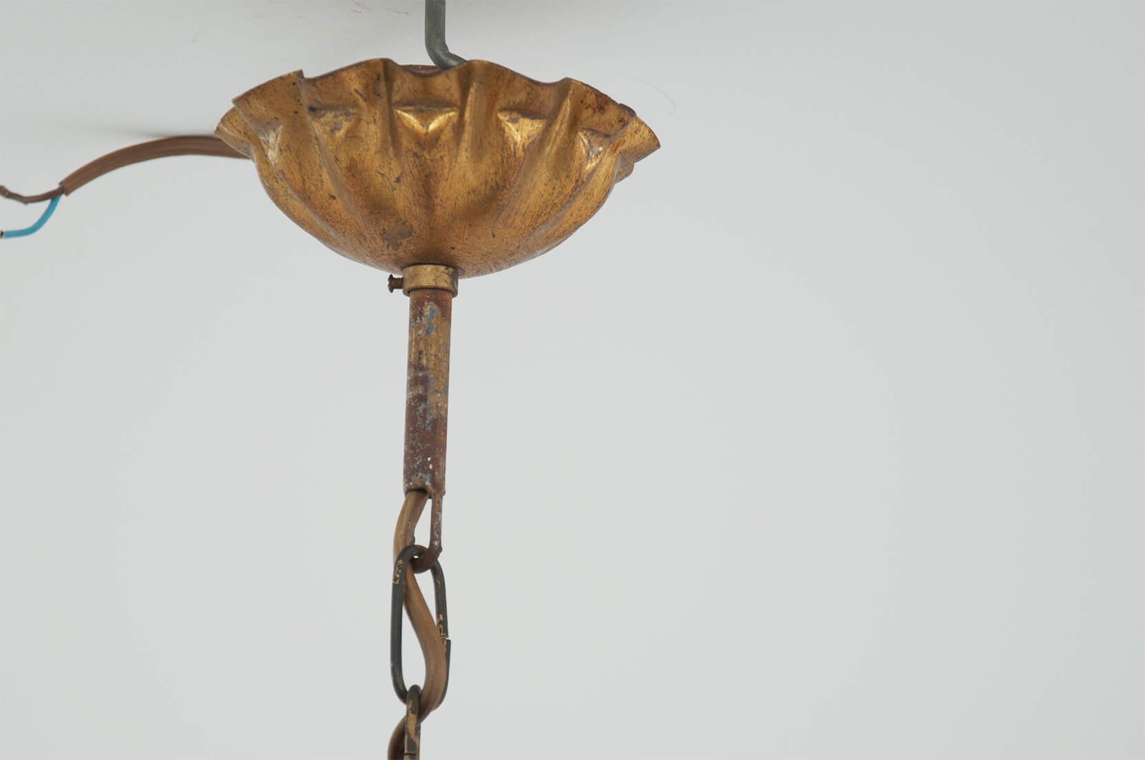 Brass flower-shaped chandelier