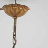 Brass flower-shaped chandelier