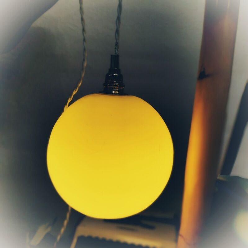 Vintage opaline yellow lamp