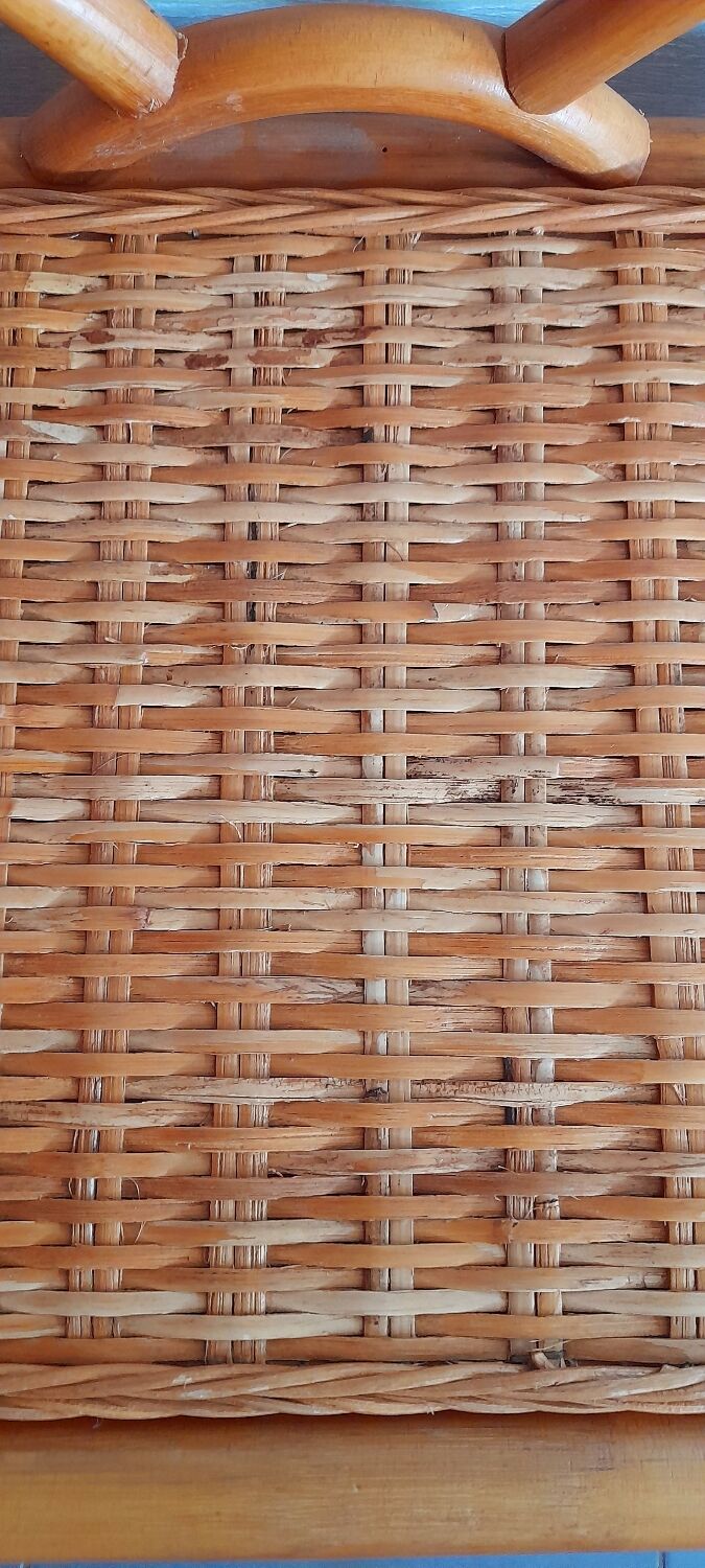 60s rattan bedside table