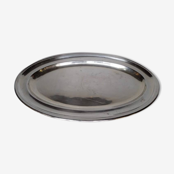 Silver metal tray 54 cm early 20th century oval