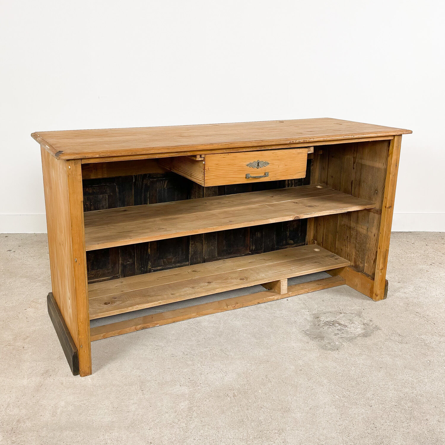 Pine wooden shop counter