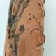 Stoneware vase signed LM, organic style, 70s/90s