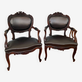 Fauteuils restaurés louis xv napoleon 3