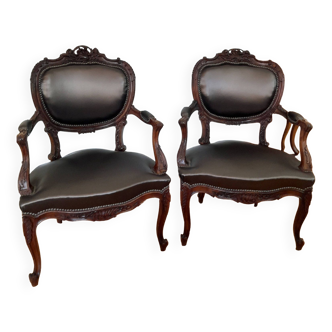 Fauteuils restaurés louis xv napoleon 3