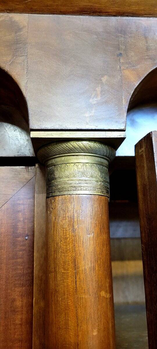 Empire mahogany three-door bookcase circa 1880-1900