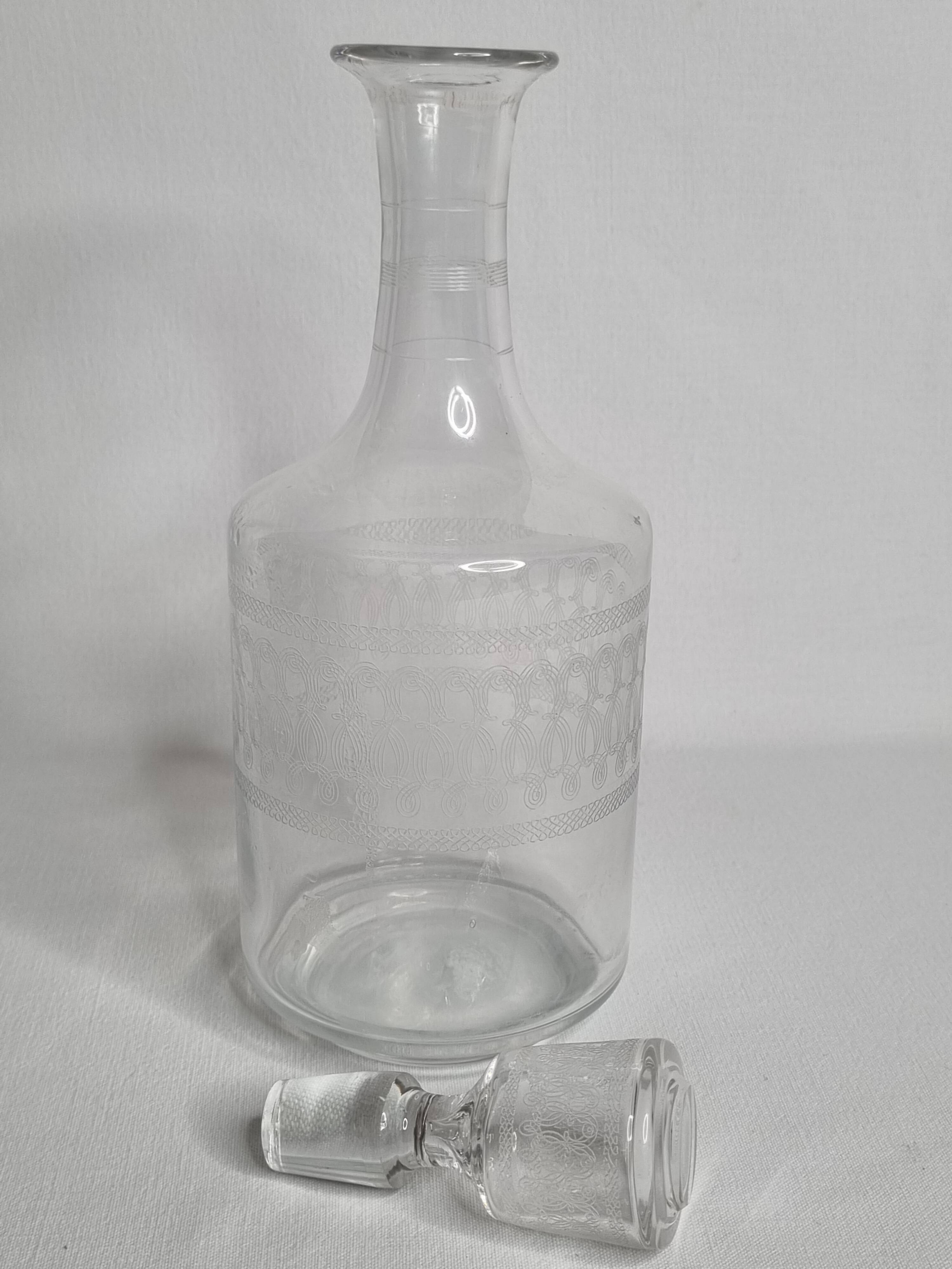Antique Crystal Water Carafe, 1900s, 25 cm