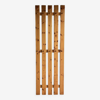 Large pine wall-mounted coat rack