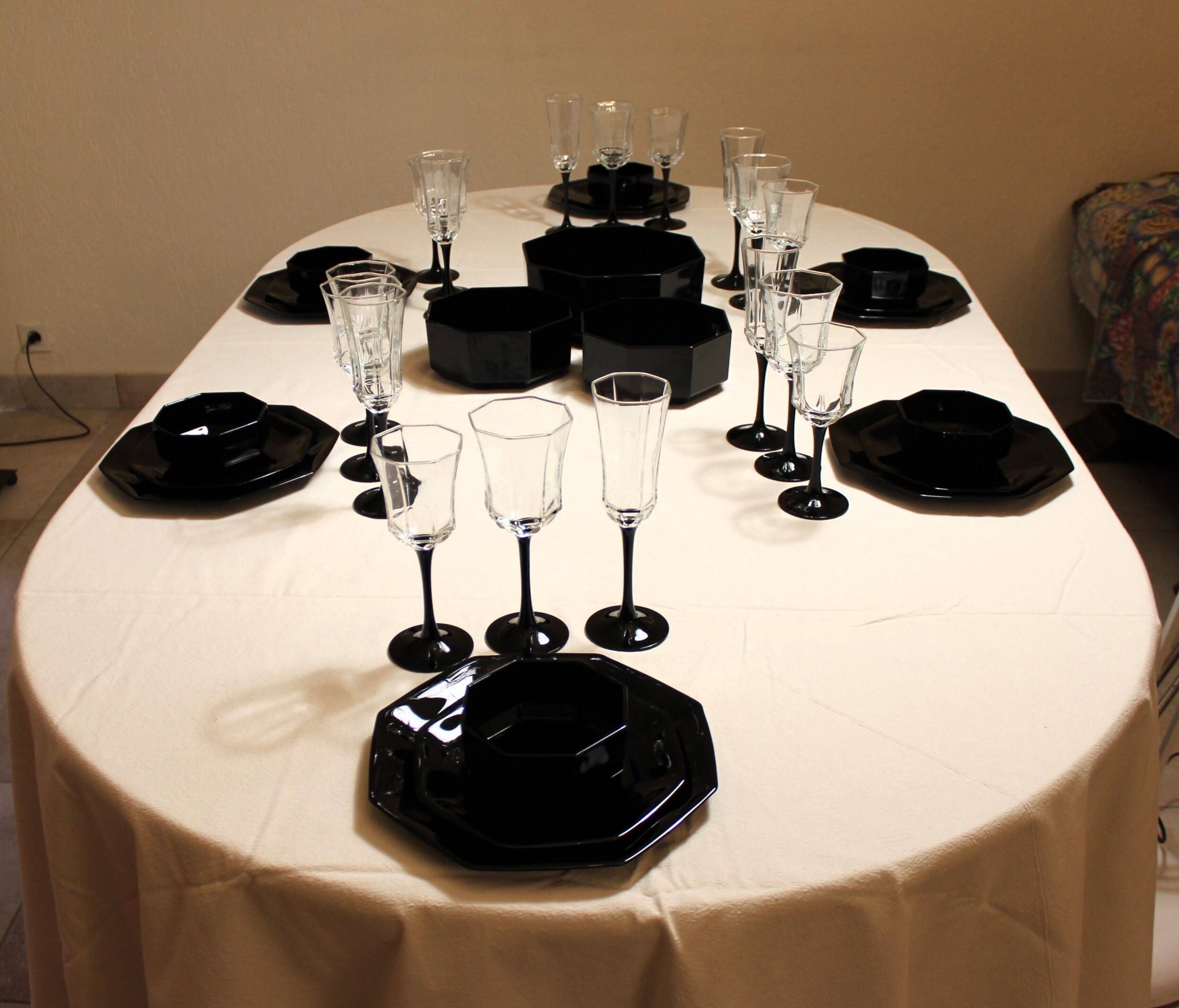 6 verres à eau « Octime » Luminarc noir