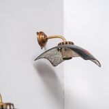 Mercury glass and brass antique wall lights