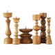 Scandinavian Wooden Candleholders, Set of 6