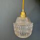 Suspension globe vintage en verre moulé transparent