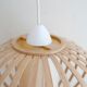 Wooden hanging lamp, scandinavian, 70s
