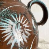 Handmade ceramic vase by Mongolfier, signed Yvon Roy, 1960