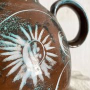 Vase en céramique fait main Mongolfier, signé Yvon Roy 1960