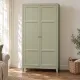 Parisian wardrobe in Clay Green wood – 2 moulded doors – H188 cm