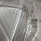 Art Deco silver-plated metal and glass serving platter for appetizers.