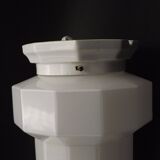 French Art Deco Skyscraper Ceiling Light White Opaque Glass - Limoges Mount