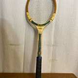 Vintage Montana Gold Seal Wooden Tennis Racket + Rooster Sporting Case