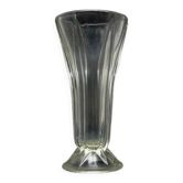 Art Deco vase, transparent glass, Poland, 1950s