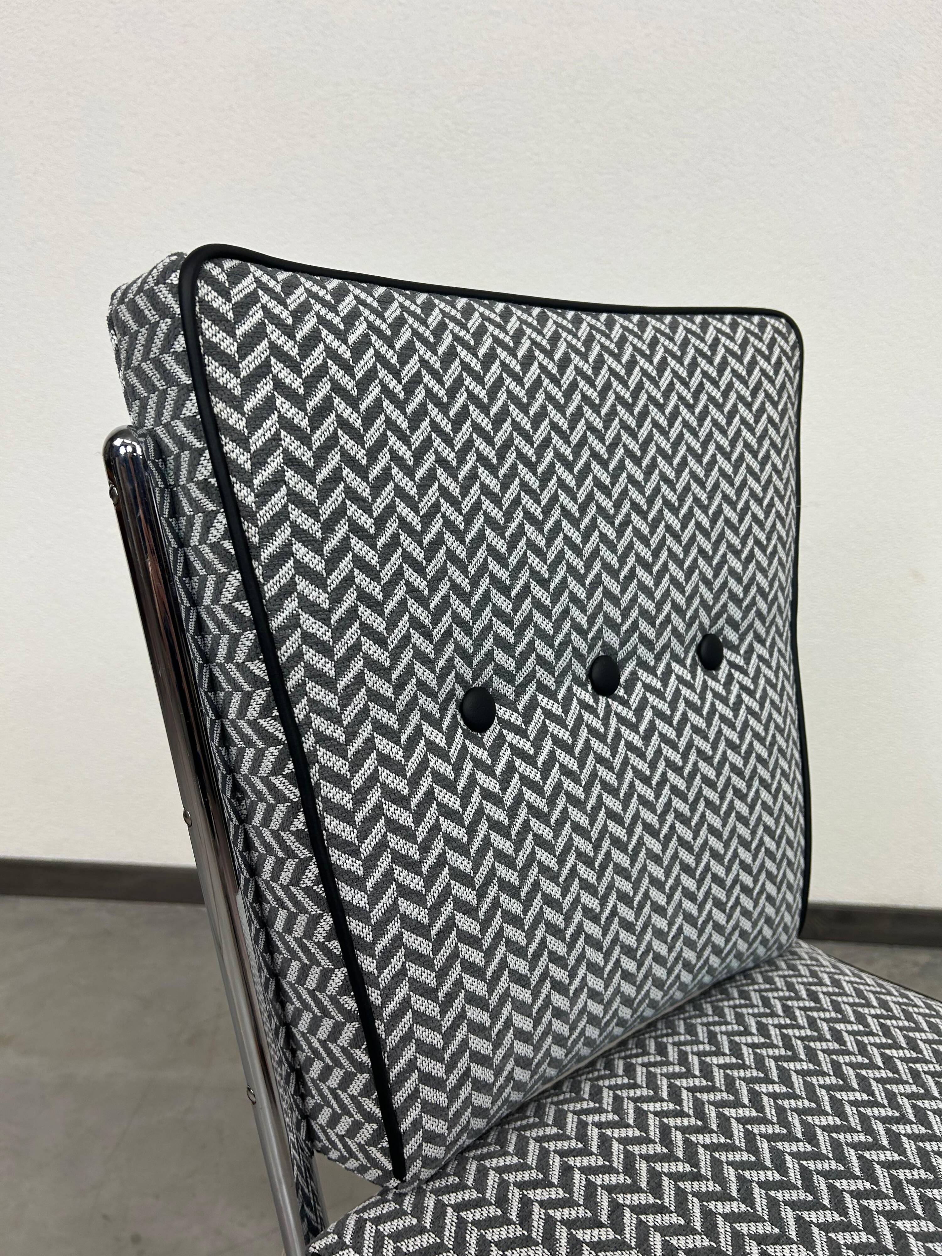 Mid-century tubular steel chair by Jozsef Peresztegi