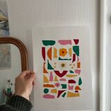 Collage papier fleurs
