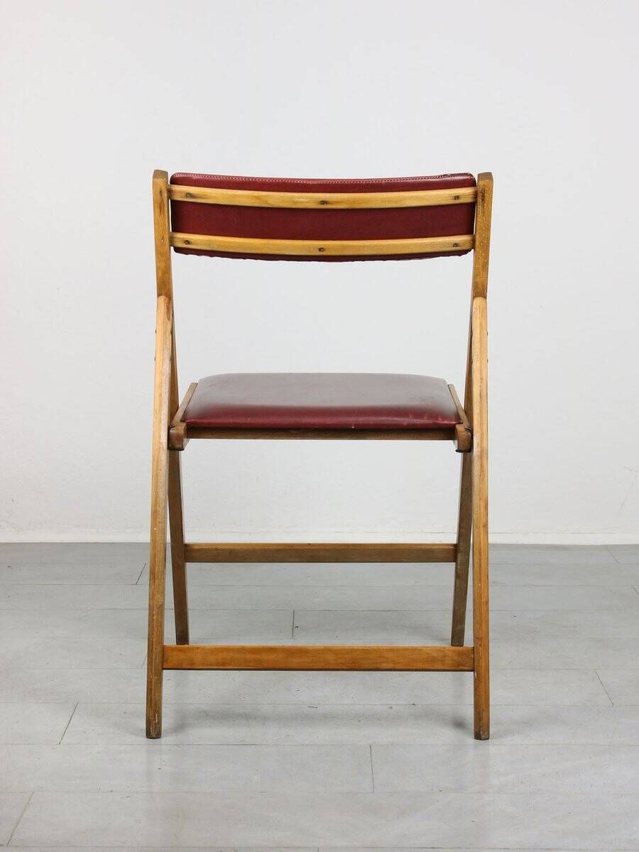 Vintage red Eden folding chair by Gio Ponti