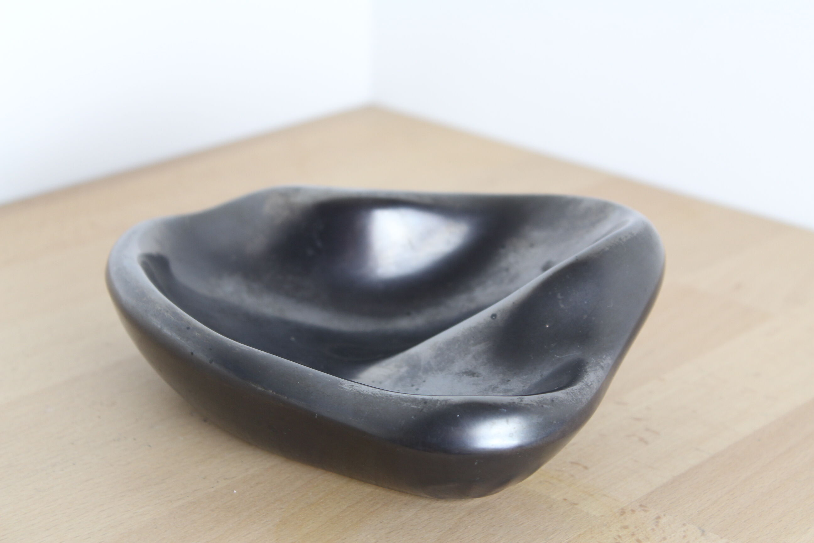Modernist black special ceramic ashtray