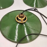 Enameled sheet metal pendant lights