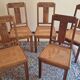 Set of 6 beautiful caned chairs in solid walnut Art Deco style.