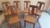 Lot de 6 jolies chaises cannées en noyer massif style Art Deco