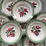 Set of 10 hollow plates "Mireille" Digoin Sarreguemines