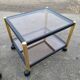 Coffee table golden black and Erard smoked glass