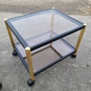 Coffee table golden black and Erard smoked glass