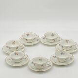 Service ancien en porcelaine Charles Ahrenfeldt, fleurs / floral / dorures