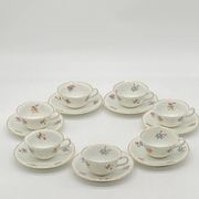 Antique Charles Ahrenfeldt porcelain service, flowers / floral / gilding